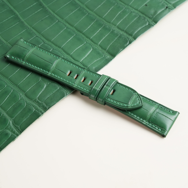 Light Green Alligator Leather Strap for PAM Watch 4 Light Green Alligator Leather Strap for PAM Watch