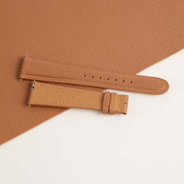 Folded Edge Golden Alran Chevre Leather Watch Strap