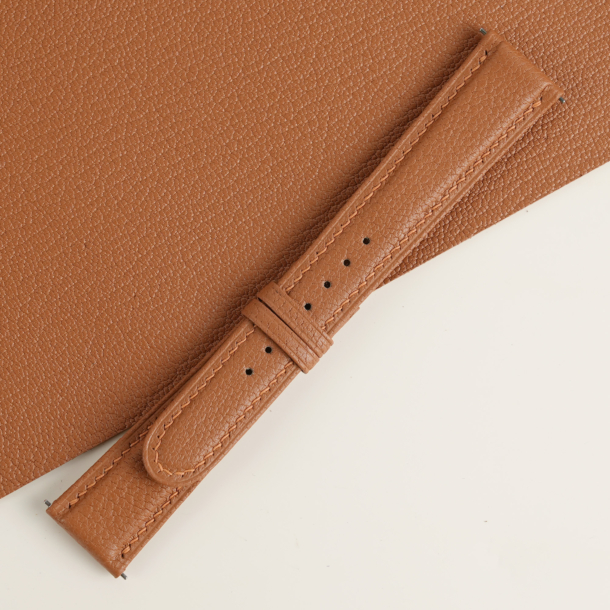Folded Edge Golden Alran Chevre Leather Watch Strap