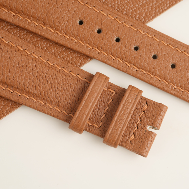 Folded Edge Golden Alran Chevre Leather Watch Strap