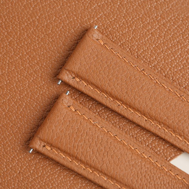 Folded Edge Golden Alran Chevre Leather Watch Strap