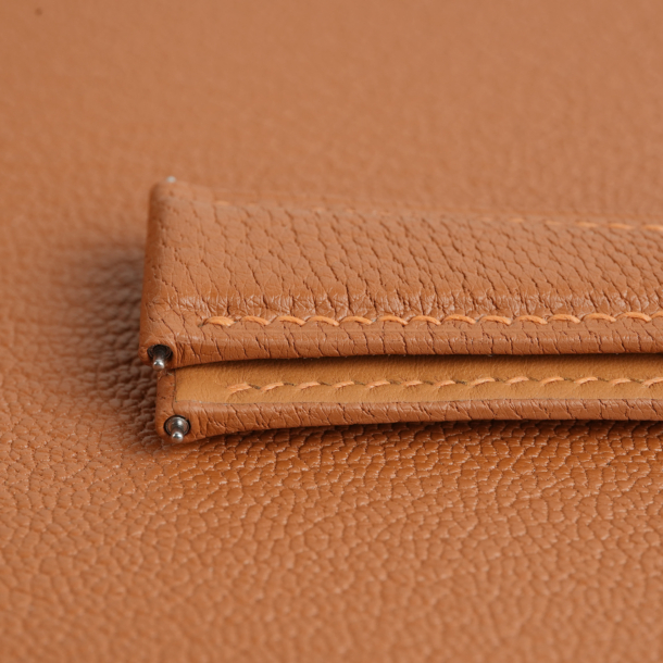 Folded Edge Golden Alran Chevre Leather Watch Strap