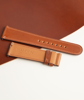 Micro Stitch Cognac Shell Cordovan Leather Watch Strap