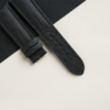 Curved End Black Sailcloth Rubber Lining Black Rubber Watch Strap