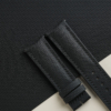 Curved End Black Sailcloth Rubber Lining Black Rubber Watch Strap