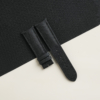 Curved End Black Sailcloth Rubber Lining Black Rubber Watch Strap