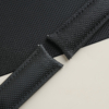 Curved End Black Sailcloth Rubber Lining Black Rubber Watch Strap