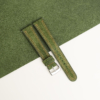 Double Stitching Green Suede Leather Watch Strap