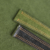 Double Stitching Green Suede Leather Watch Strap