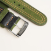 Double Stitching Green Suede Leather Watch Strap