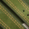 Double Stitching Green Suede Leather Watch Strap
