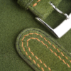 Double Stitching Green Suede Leather Watch Strap
