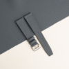 Dark Grey Sailcloth Rubber Lining Dark Brown Epsom Watch Strap