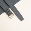 Dark Grey Sailcloth Rubber Lining Dark Brown Epsom Watch Strap