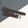 Dark Grey Sailcloth Rubber Lining Dark Brown Epsom Watch Strap