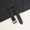 Black Ostrich Lining Black Alligator Leather Apple Watch Band