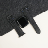 Black Ostrich Lining Black Alligator Leather Apple Watch Band