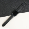 Black Ostrich Lining Black Alligator Leather Apple Watch Band