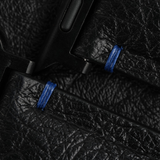 Black Ostrich Lining Black Alligator Leather Apple Watch Band