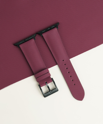 Vintage Burgundy Sailcloth Rubber Lining Brick Rubber Apple Watch Band