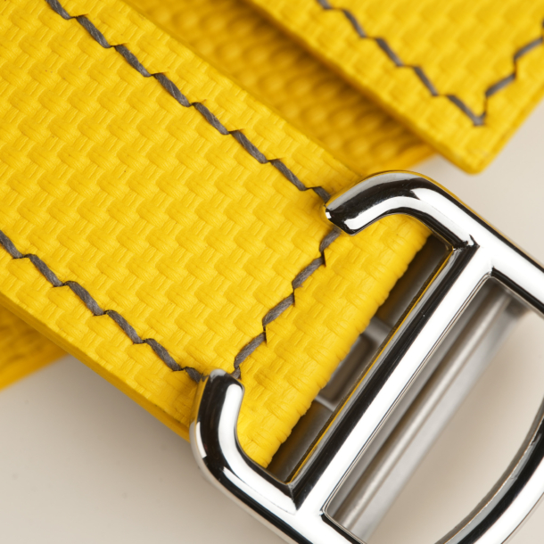 Yellow Sailcloth Rubber Lining Black Swift Single Folding Watch Strap
