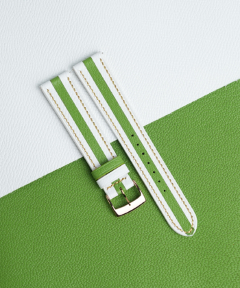 Duocolor Neon Green Alran Sully Leather Watch Strap