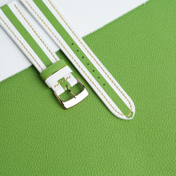 Duocolor Neon Green Alran Sully Leather Watch Strap