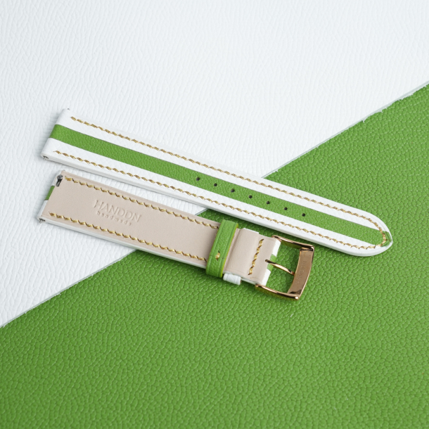 Duocolor Neon Green Alran Sully Leather Watch Strap