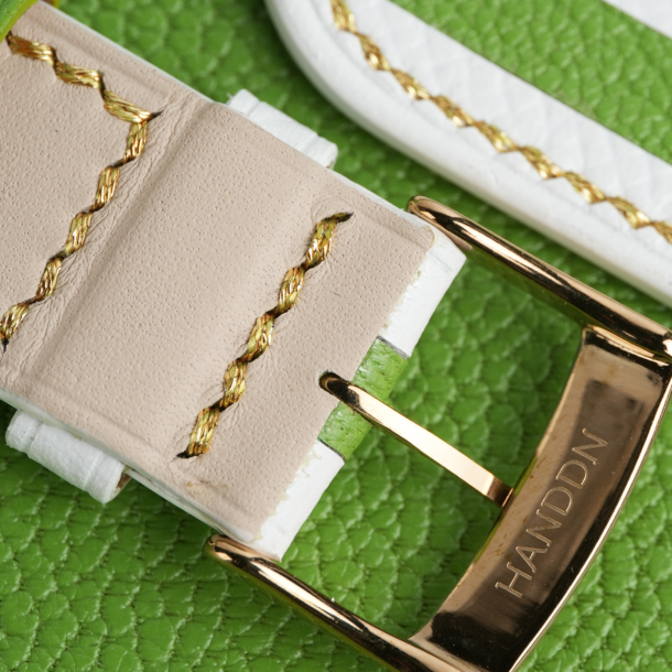 Duocolor Neon Green Alran Sully Leather Watch Strap