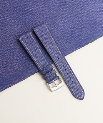 Blueberry Saffiano Leather Watch Strap