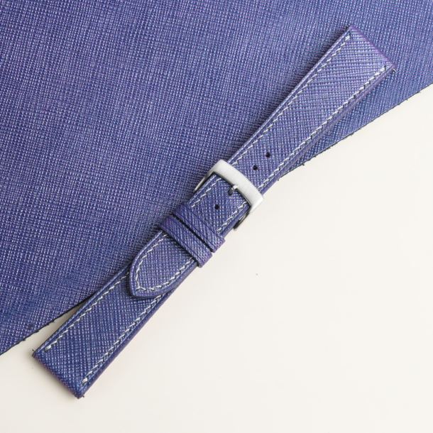 Blueberry Saffiano Leather Watch Strap 4 Blueberry Saffiano Leather Watch Strap