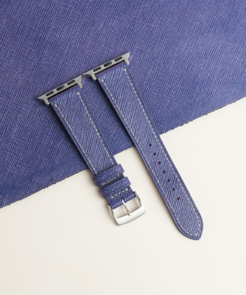 Blueberry Saffiano Leather Apple Watch Band