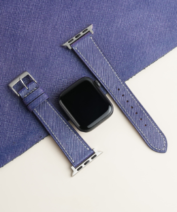 Blueberry Saffiano Leather Apple Watch Band