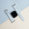 Light Blue Saffiano Leather Apple Watch Band