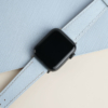 Light Blue Saffiano Leather Apple Watch Band