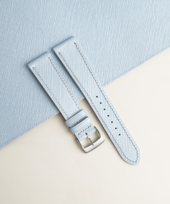 Light Blue Saffiano Leather Watch Strap