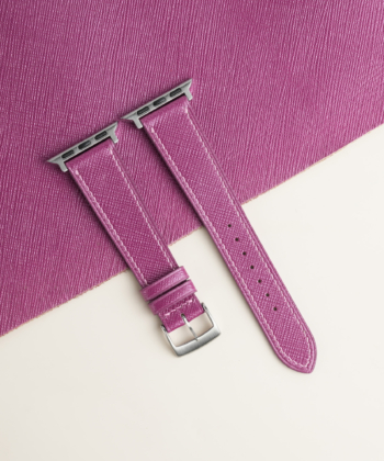 Plum Purple Saffiano Leather Apple Watch Band