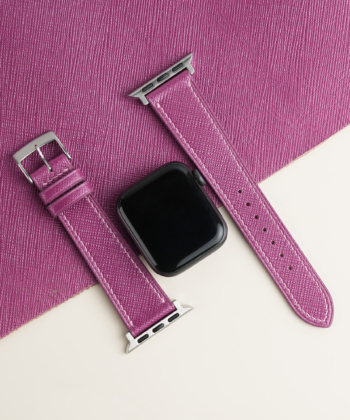 Plum Purple Saffiano Leather Apple Watch Band