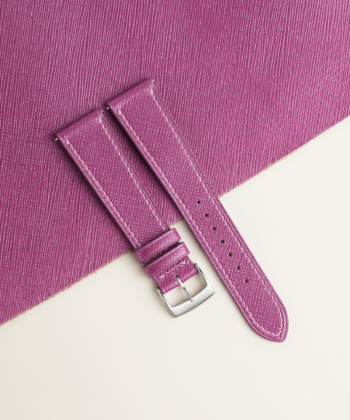 Plum Purple Saffiano Leather Watch Strap
