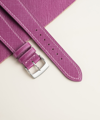 Plum Purple Saffiano Leather Watch Strap