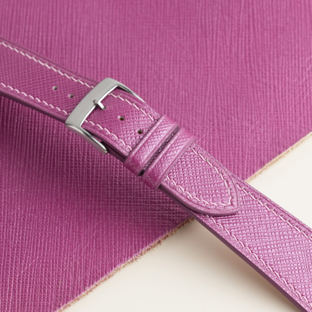 Plum Purple Saffiano Leather Watch Strap
