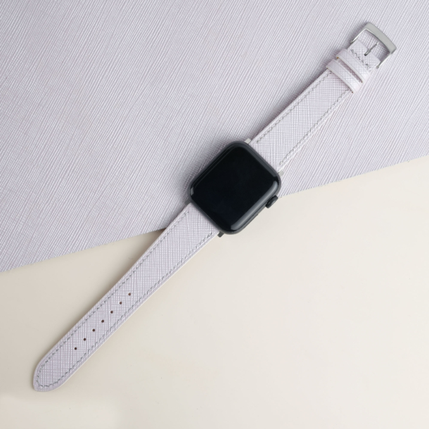 Light Purple Saffiano Leather Apple Watch Band