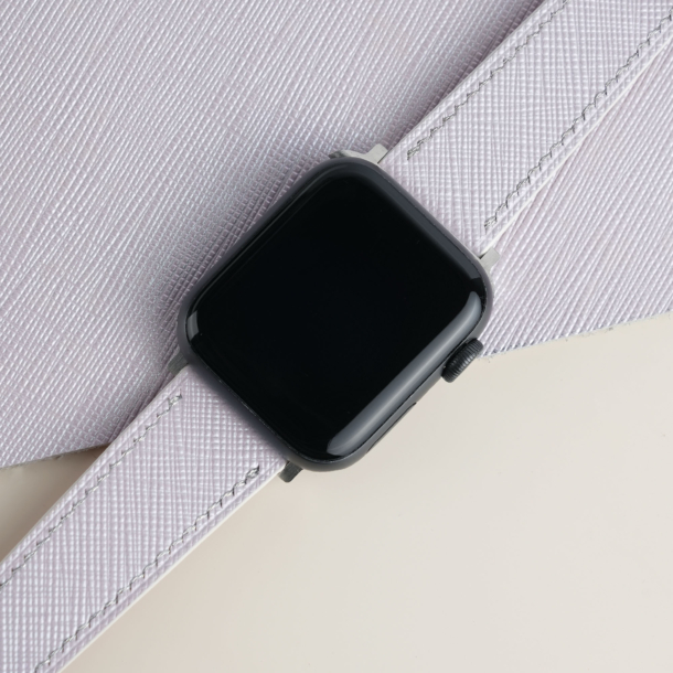 Light Purple Saffiano Leather Apple Watch Band