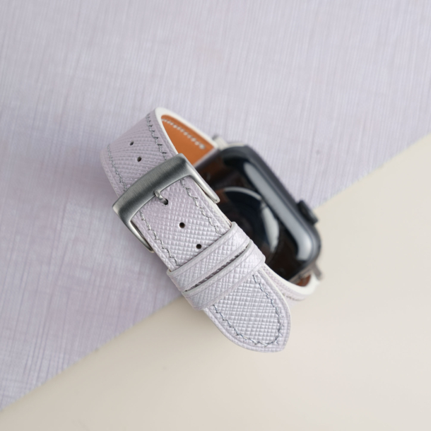 Light Purple Saffiano Leather Apple Watch Band
