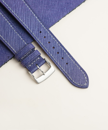 Blueberry Saffiano Leather Watch Strap