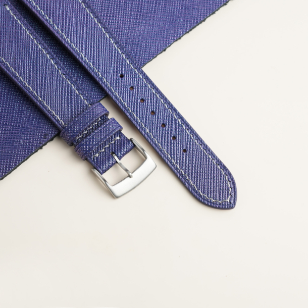 Blueberry Saffiano Leather Watch Strap 2 Blueberry Saffiano Leather Watch Strap