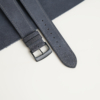 Box Stitches Dark Grey Nubuck Leather Fixed Bars Watch Strap