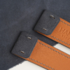 Box Stitches Dark Grey Nubuck Leather Fixed Bars Watch Strap