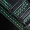 Pilot Double Stitch Black Shell Cordovan Leather Watch Strap