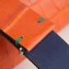 NATO Orange Alligator Lining Navy Swift Leather Watch Strap
